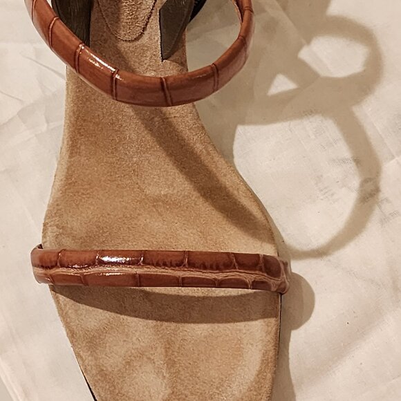 Excellent EU39 Brunello Cucinelli Monili Bead Sandal Croc Embossed - Picture 5 of 12